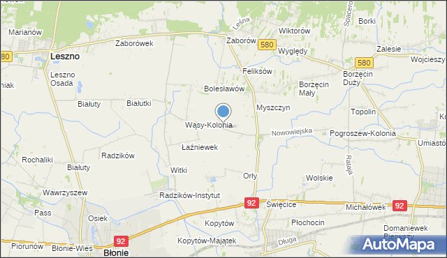 mapa Pilaszków, Pilaszków gmina Ożarów Mazowiecki na mapie Targeo